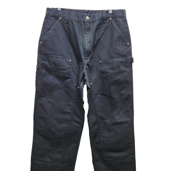 Carhartt Loose Fit Washed Duck Double-Front Utility Work Pants 36x36 Black Mens - Picture 11 of 12